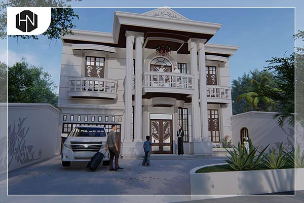 طراحی ویلای کلاسیک کوچک